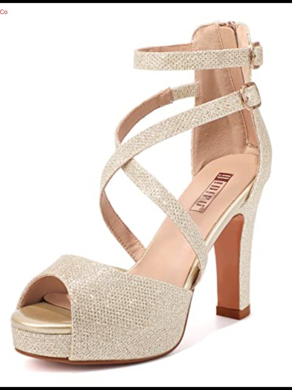 Platform Heels Strappy Chunky Peep Toe Heeled Sandals